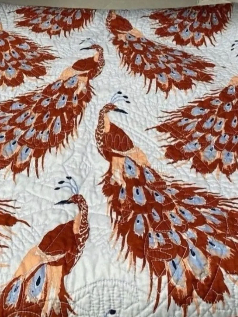 Opalhouse Bird Print Quilt - Orange and Blue peacock twin xl multiple available